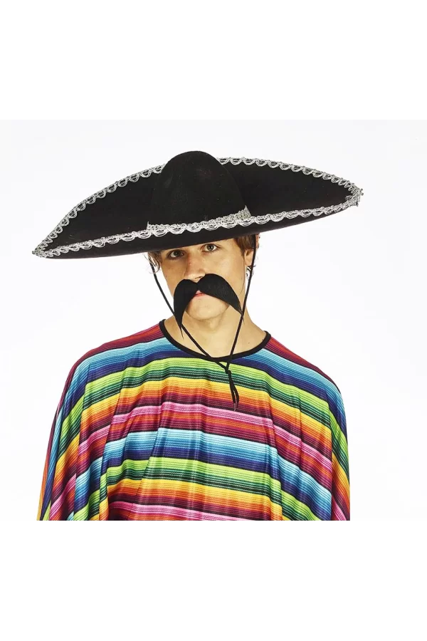 Sombrero Meksika Şapkası Gümüş Şeritli Yetişkin Boy