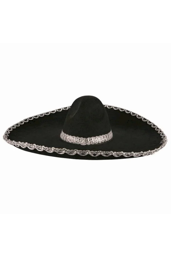 Sombrero Meksika Şapkası Gümüş Şeritli Yetişkin Boy
