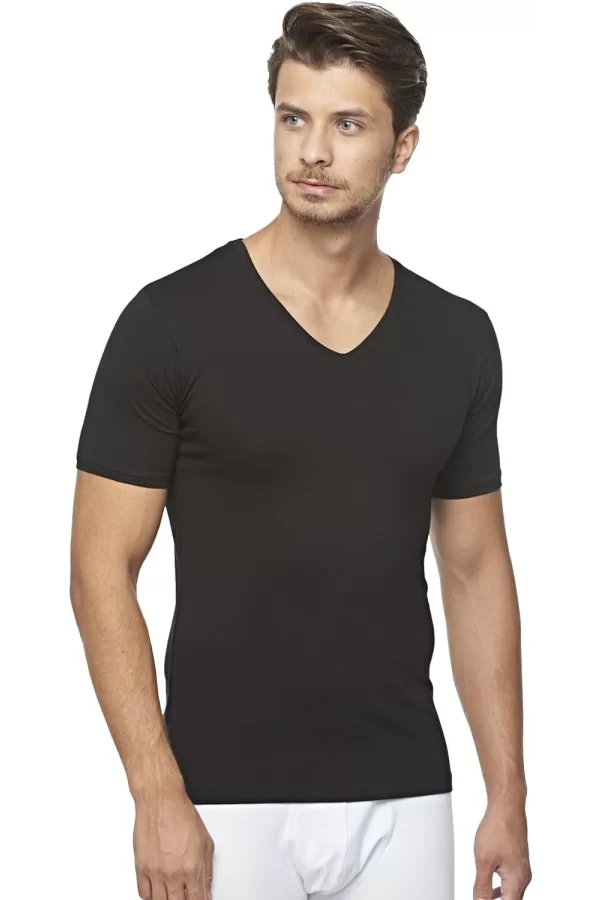 Star 206 Modal Yarım Kol V-Yaka T-Shirt Atlet