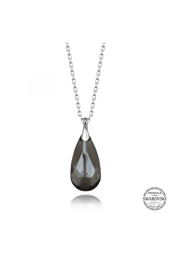 Luz&Pos Swarovski Crystal Taşlı Damla Gümüş Kadın Kolye