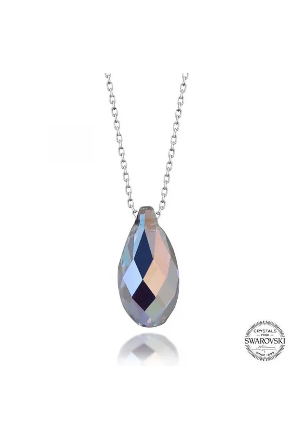 Luz&Pos Swarovski Crystal Taşlı Damla Gümüş Kadın Kolye