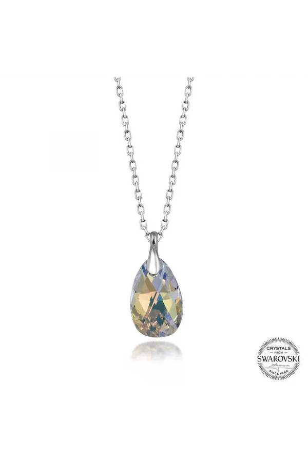 Luz&Pos Swarovski Crystal Taşlı Damla Gümüş Kadın Kolye