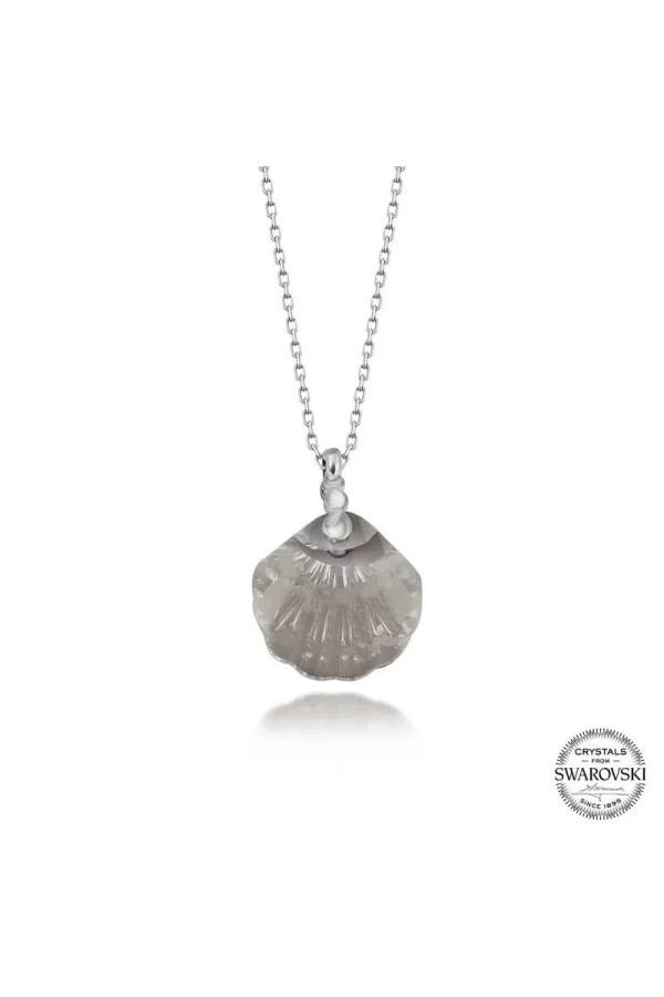 Luz&Pos Swarovski Crystal Taşlı Deniz Kabuğu Gümüş Kadın Kolye