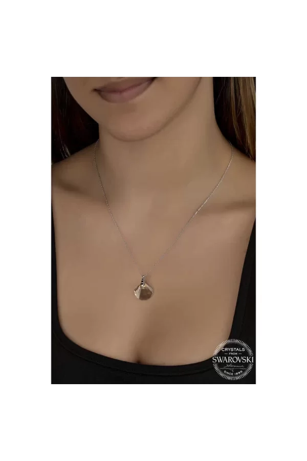 Luz&Pos Swarovski Crystal Taşlı Deniz Kabuğu Gümüş Kadın Kolye