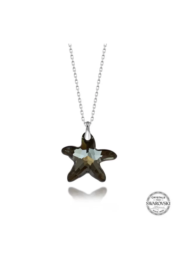 Luz&Pos Swarovski Crystal Taşlı Deniz Yıldızı Gümüş Kadın Kolye