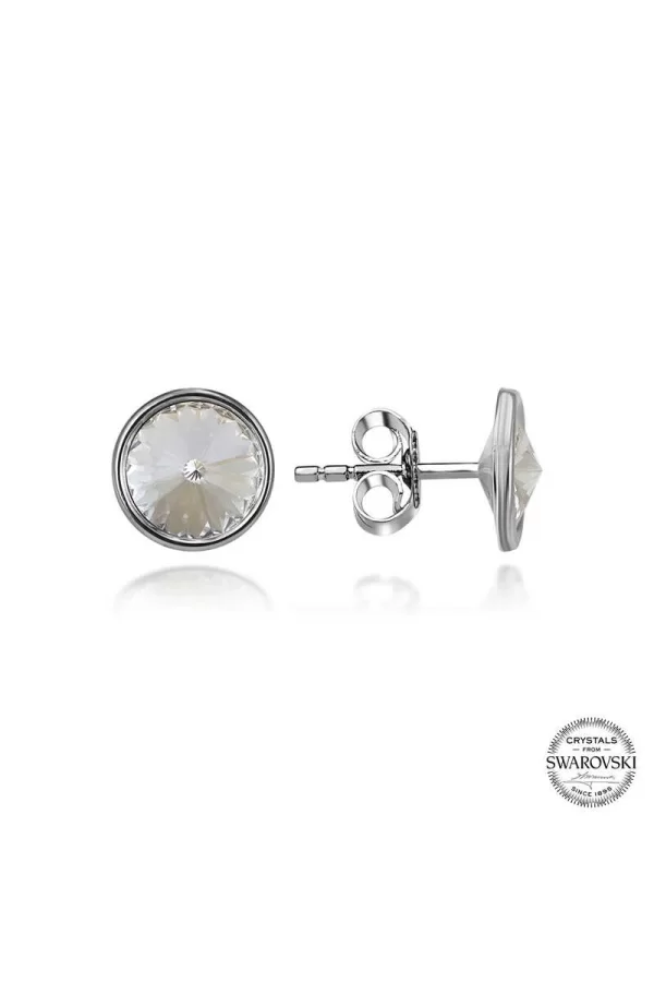 Luz&Pos Swarovski Crystal Taşlı Gümüş Çivili Kadın Küpe