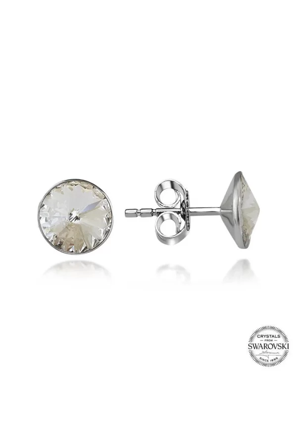 Luz&Pos Swarovski Crystal Taşlı Gümüş Çivili Kadın Küpe