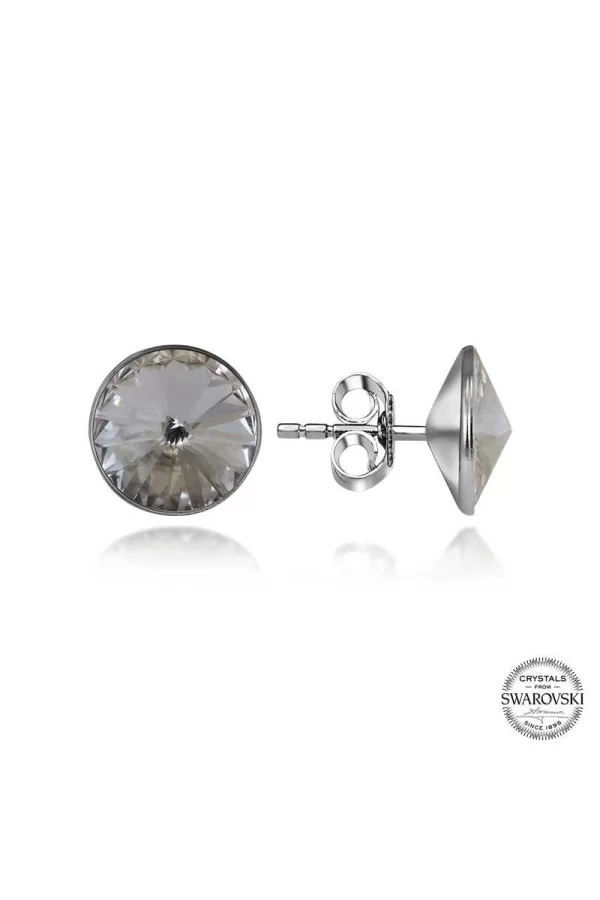 Luz&Pos Swarovski Crystal Taşlı Gümüş Çivili Kadın Küpe