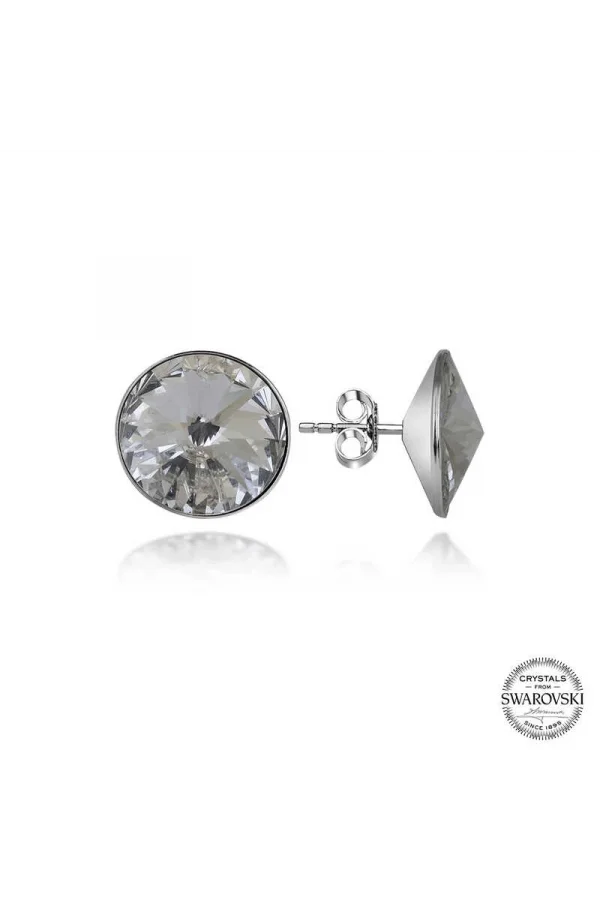 Luz&Pos Swarovski Crystal Taşlı Gümüş Çivili Kadın Küpe