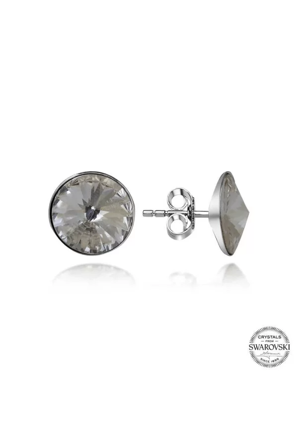 Luz&Pos Swarovski Crystal Taşlı Gümüş Çivili Kadın Küpe