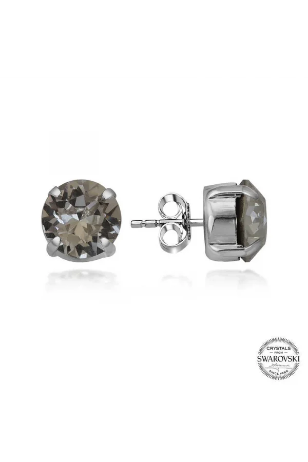 Luz&Pos Swarovski Crystal Taşlı Gümüş Çivili Kadın Küpe