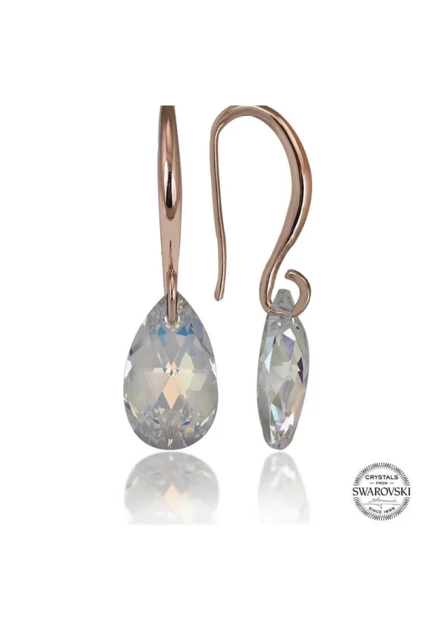 Luz&Pos Swarovski Crystal Taşlı Gümüş Damla Sallantılı Kadın Küpe