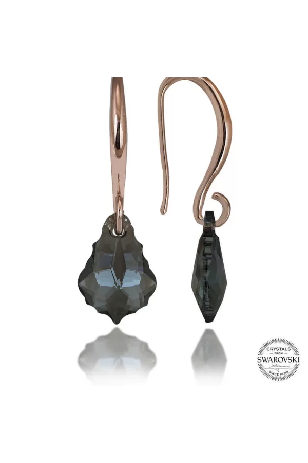 Luz&Pos Swarovski Crystal Taşlı Gümüş Yeşil Taşlı Damla Sallantılı Kadın Küpe