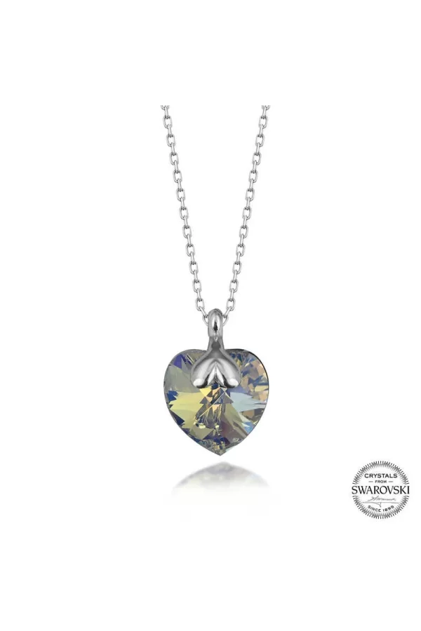 Luz&Pos Swarovski Crystal Taşlı Kalp Gümüş Kadın Kolye