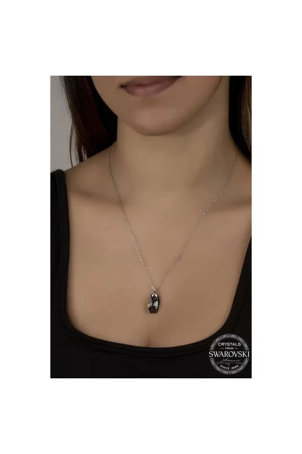 Luz&Pos Swarovski Crystal Taşlı Özel Kesim Gümüş Kadın Kolye