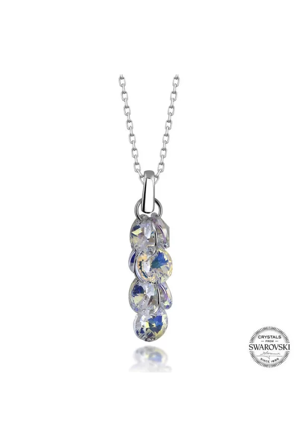Luz&Pos Swarovski Crystal Taşlı Salkım Gümüş Kadın Kolye