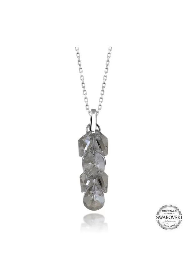 Luz&Pos Swarovski Crystal Taşlı Salkım Gümüş Kadın Kolye
