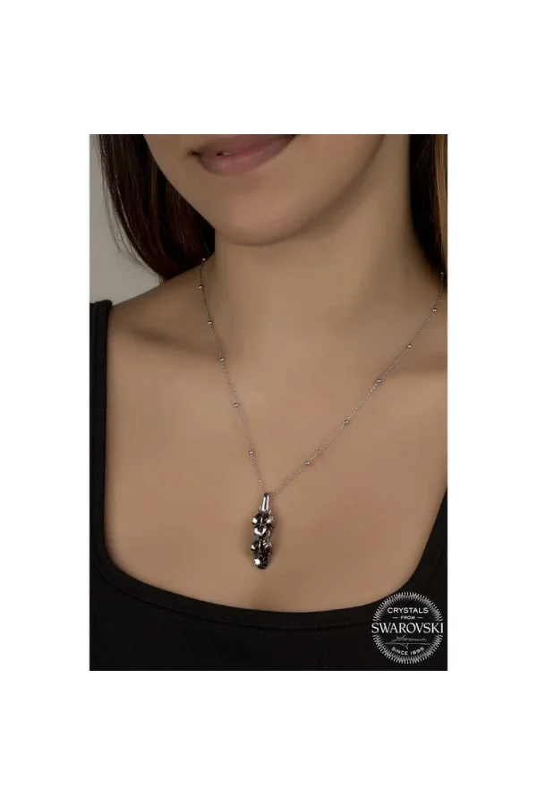Luz&Pos Swarovski Crystal Taşlı Salkım Gümüş Kadın Kolye