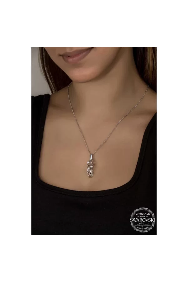 Luz&Pos Swarovski Crystal Taşlı Salkım Gümüş Kadın Kolye