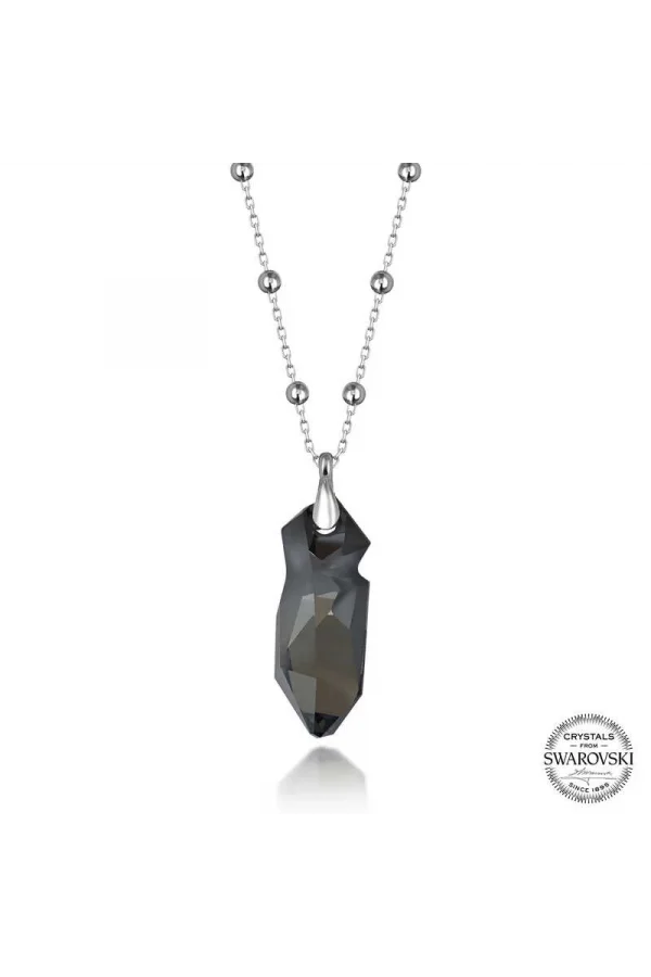 Luz&Pos Swarovski Crystal Taşlı Top Zincir Gümüş Kadın Kolye