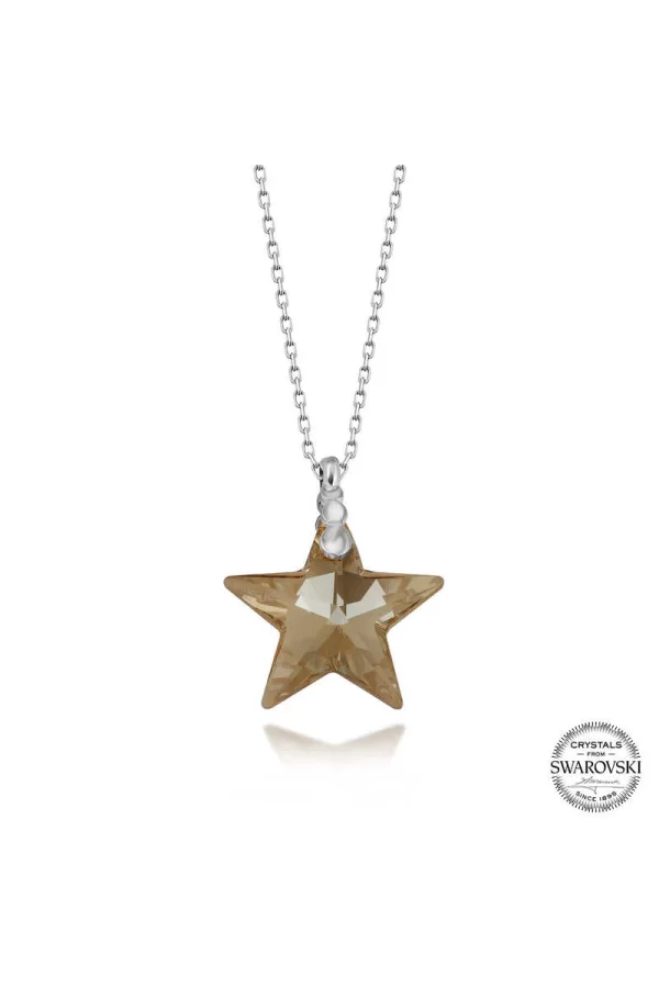 Luz&Pos Swarovski Crystal Taşlı Yıldız Gümüş Kadın Kolye