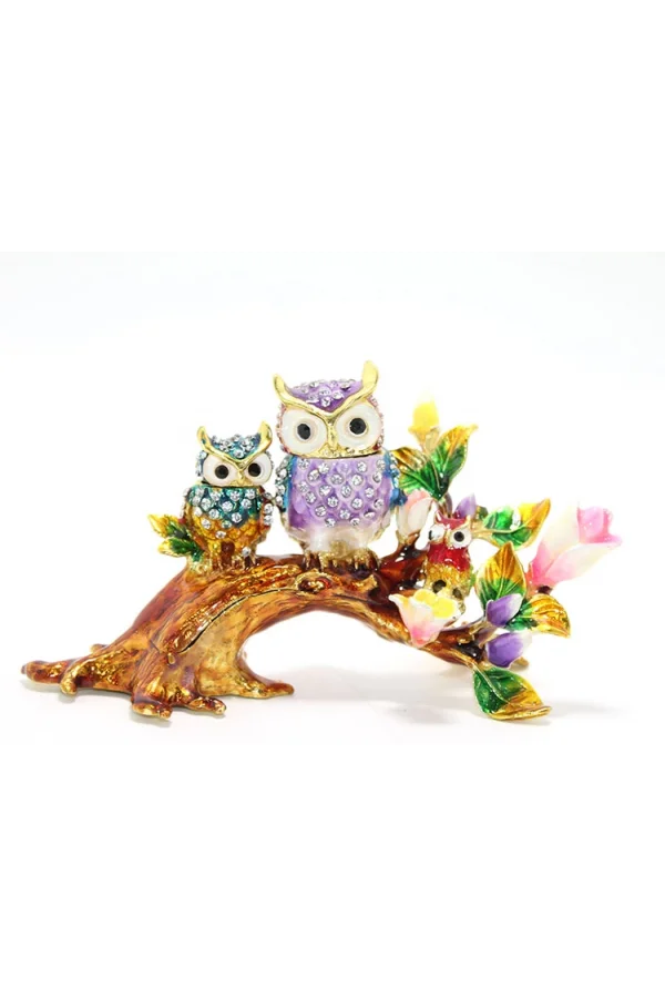 Swarovski Dal Üstünde 3lü Baykuş