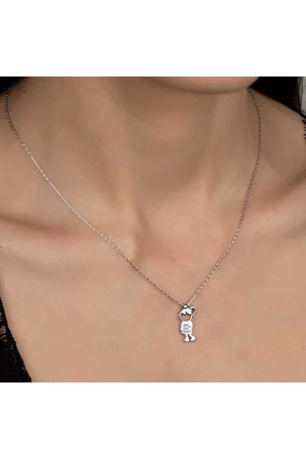 Luz&Pos Swarovski Taşlı Gümüş Çocuk Bayan Kolye