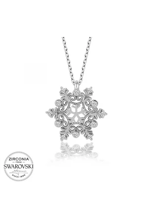 Luz&Pos Swarovski Taşlı Gümüş Kartanesi Bayan Kolye