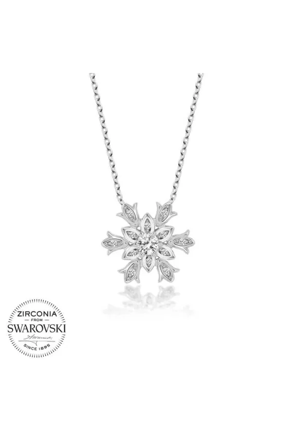 Luz&Pos Swarovski Taşlı Gümüş Kartanesi Bayan Kolye