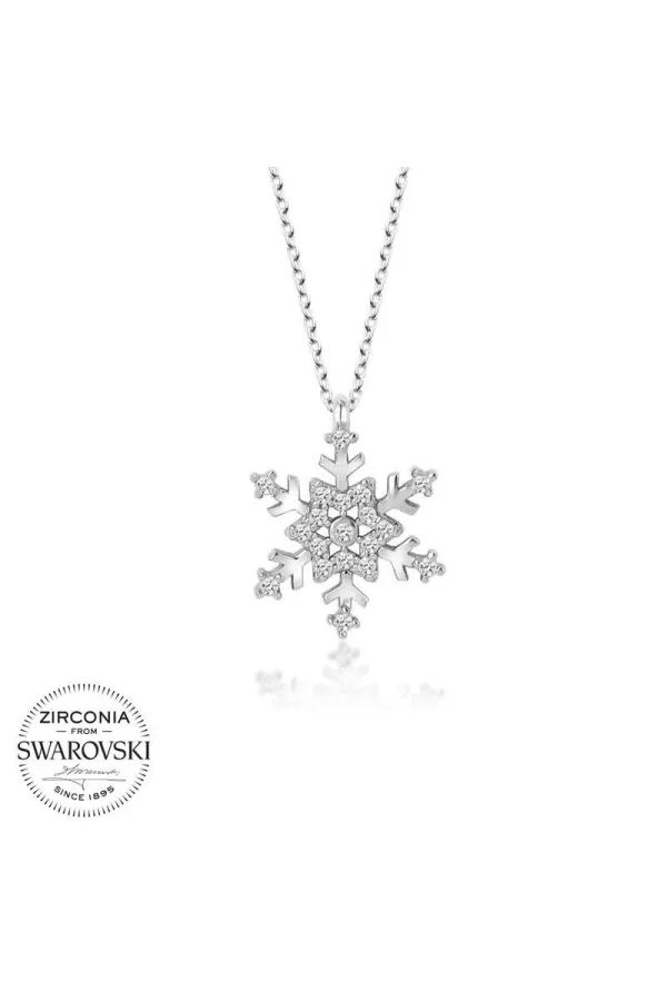 Luz&Pos Swarovski Taşlı Gümüş Kartanesi Bayan Kolye