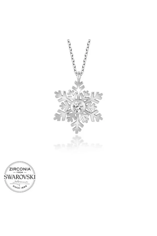 Luz&Pos Swarovski Taşlı Gümüş Kartanesi Bayan Kolye