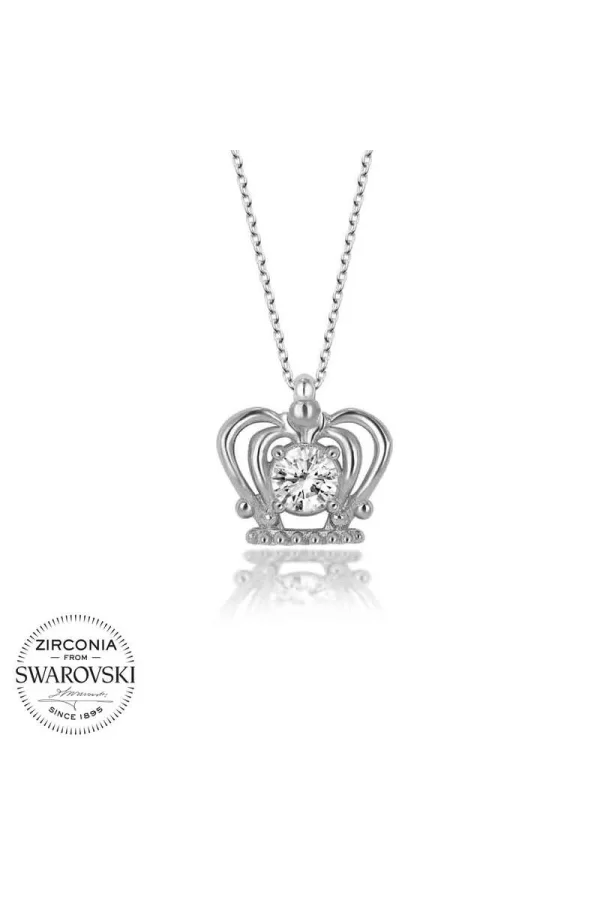 Luz&Pos Swarovski Taşlı Gümüş Melek Bayan Kolye