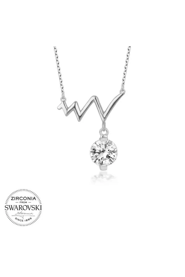 Luz&Pos Swarovski Taşlı Gümüş Ritim Bayan Kolye