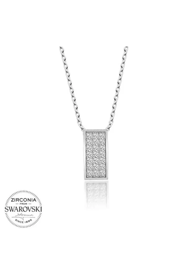 Luz&Pos Swarovski Taşlı Gümüş Sırataş Bayan Kolye