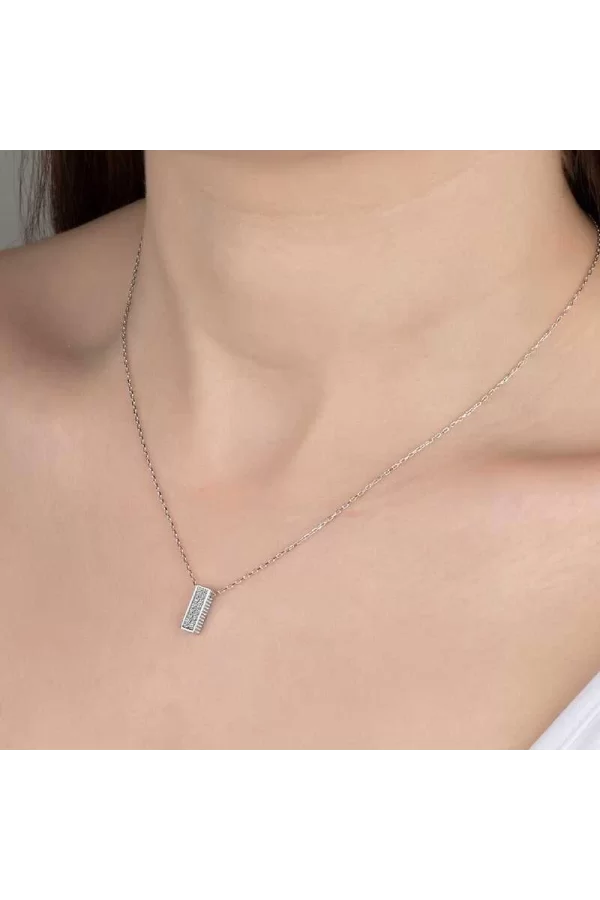 Luz&Pos Swarovski Taşlı Gümüş Sırataş Bayan Kolye
