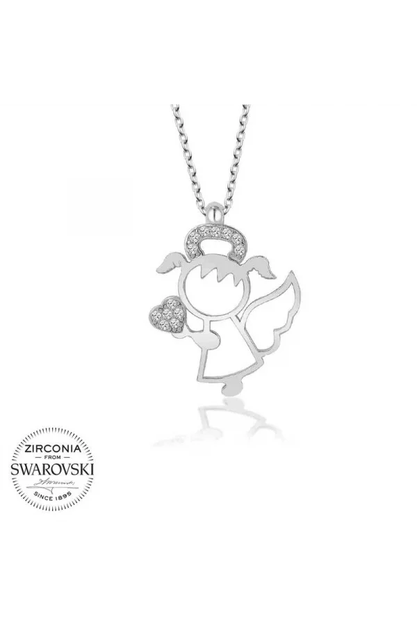 Luz&Pos Swarovski Taşlı Gümüş Su Perisi Bayan Kolye