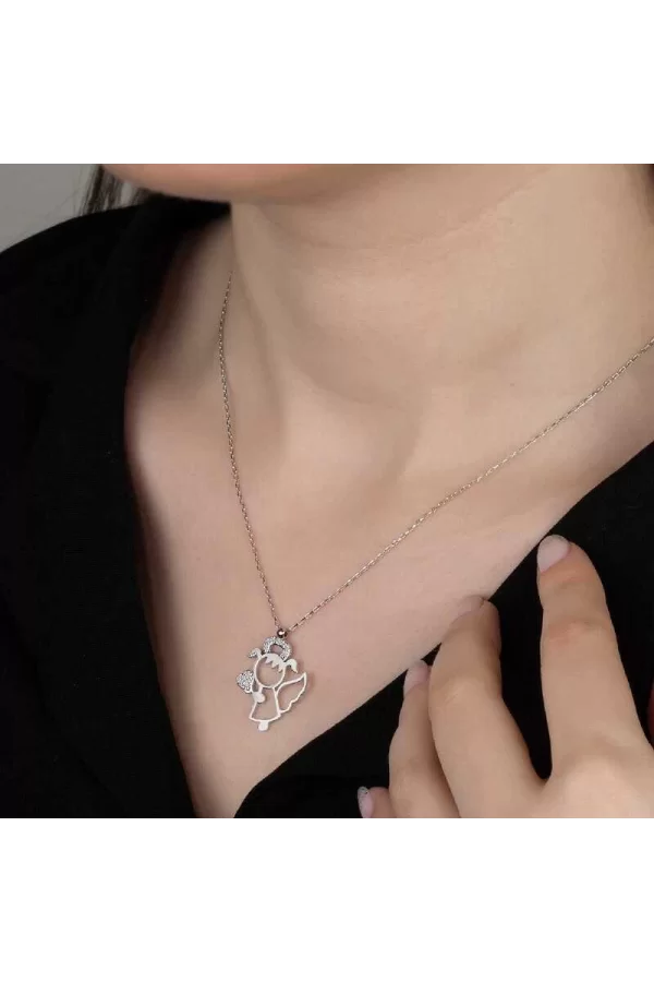 Luz&Pos Swarovski Taşlı Gümüş Su Perisi Bayan Kolye