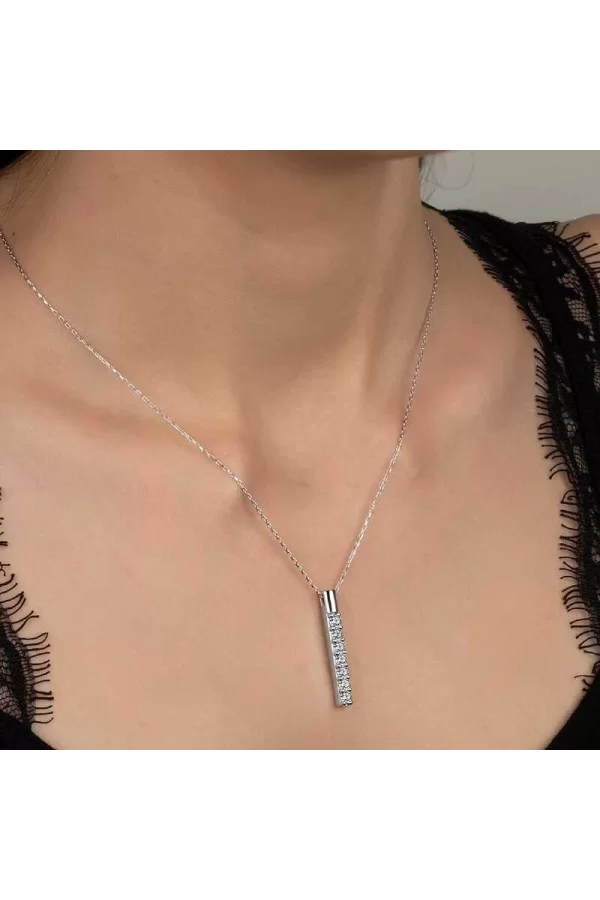 Luz&Pos Swarovski Taşlı Gümüş Yeditaş Bayan Kolye