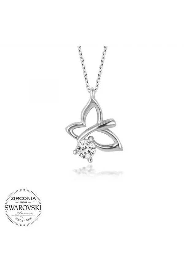Luz&Pos Swarovski Taşlı Gümüş Yusufcuk Bayan Kolye
