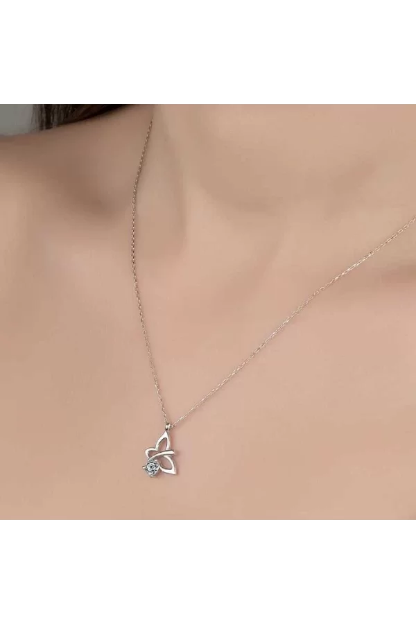 Luz&Pos Swarovski Taşlı Gümüş Yusufcuk Bayan Kolye