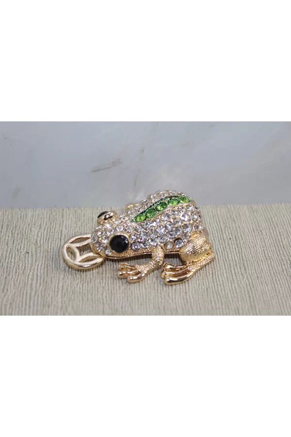 Swarovski Taşlı Minik Figür - Kurbağa