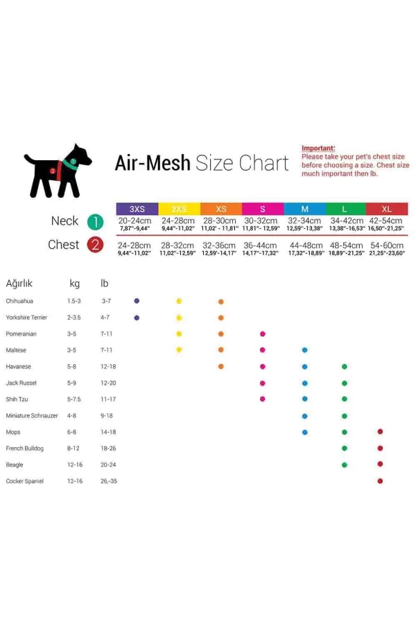 Tailpetz Air Mesh Köpek Göğüs Tasması Medium 44x48 cm Garnet