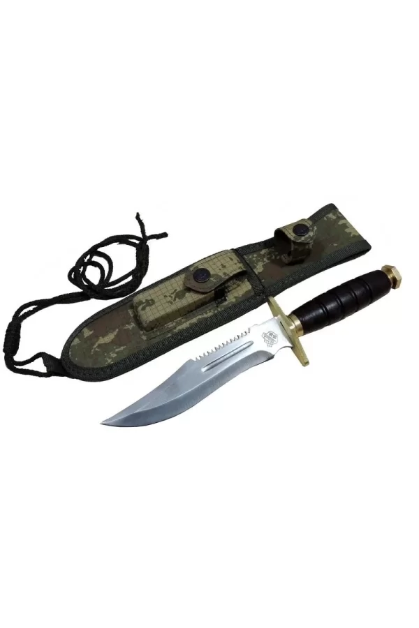 T.c. Standart Komando Bıçağı 30 Cm - Tırtıklı, Kamuflaj Kılıflı