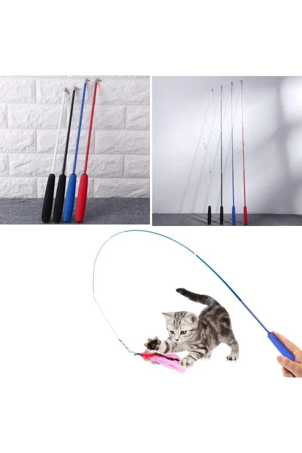 Teleskopik Zilli Ve Tüylü Kedi Oyuncağı