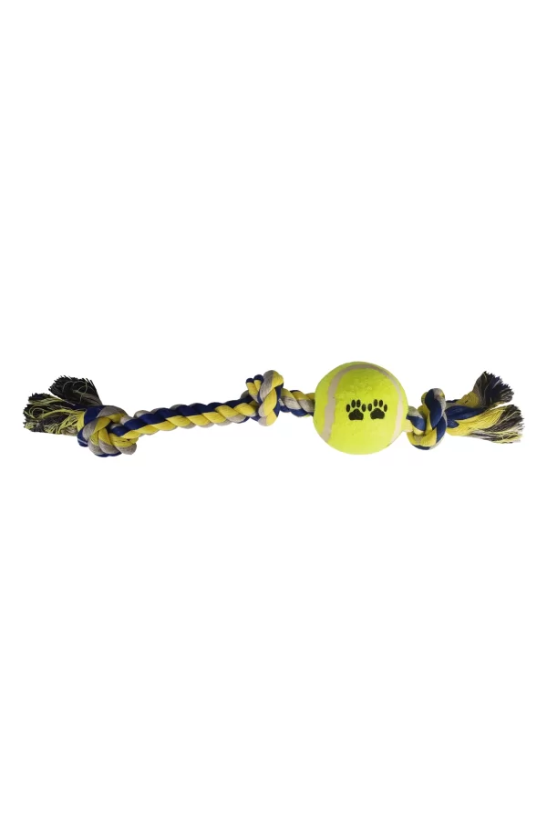 Tenis Toplu Uzun Düğümlü Köpek Diş İpi 7-40 cm Mavi