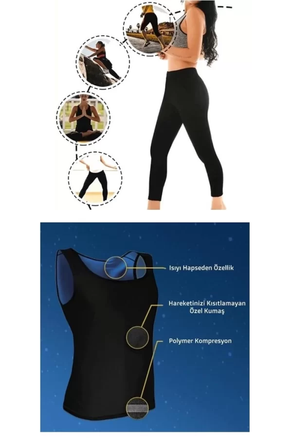 Termal Sauna Tayt + Atlet Takım ( Xxl )  Neotex Terletme Takımı