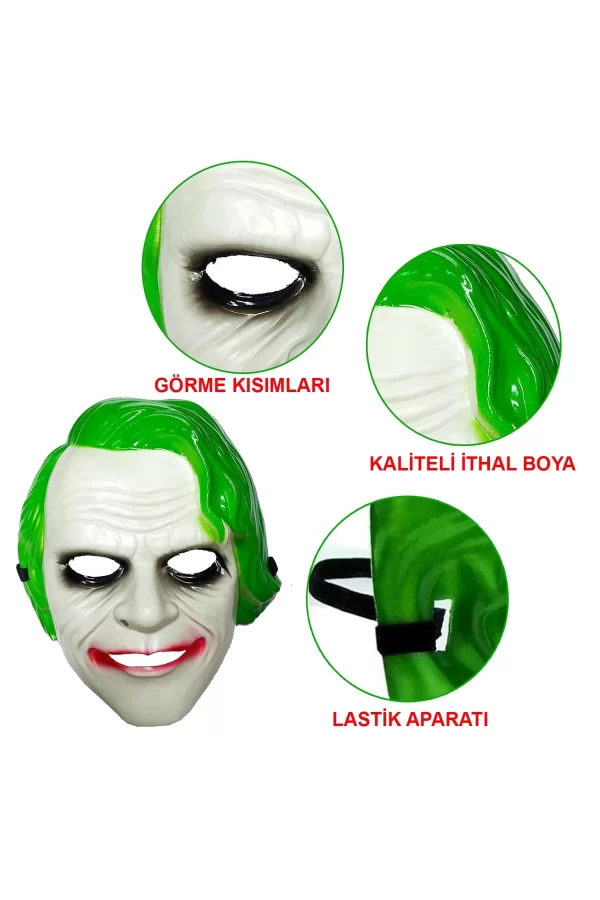 The Dark Knight Joker Maskesi Yeşil