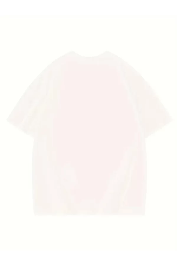 Thousand Baskılı Oversize Bisiklet Yaka T-shirt - Beyaz