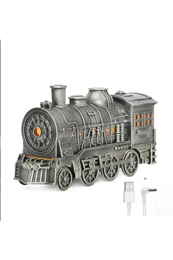 Tren Şeklinde Buharlı Oda Hava Nemlendirici Işık Buhar Makinesi Kumandalı