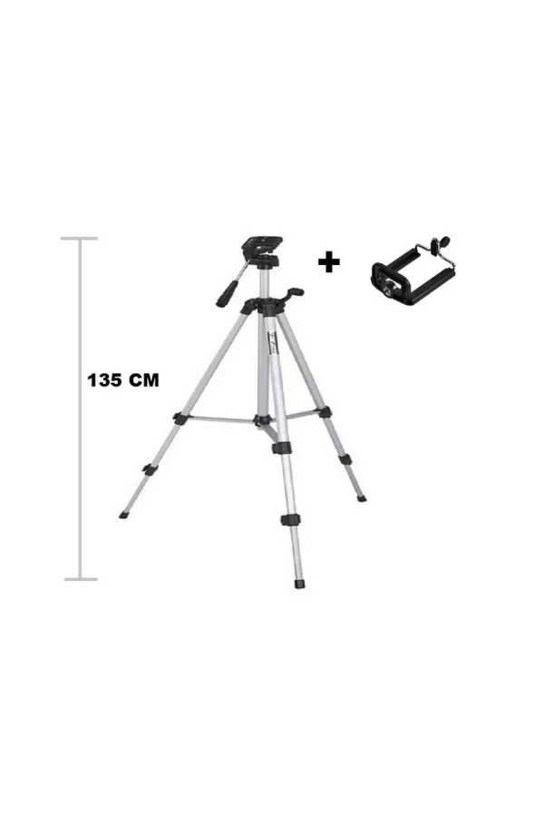Tripod : Telefon Ve Kamera Tutucu Ayak + Telefon Tutucu - 105cm